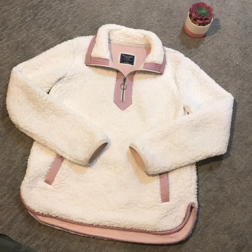 Abercrombie & Fitch Sherpa Half-zip Pullover